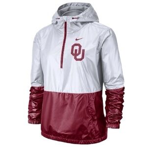 OKLAHOMA SOONERS QUARTER ZIP ANORAK PULLOVER JACKET LARGE